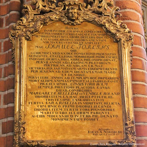 Stoccolma: dettaglio di una colonna interna della Cattedrale