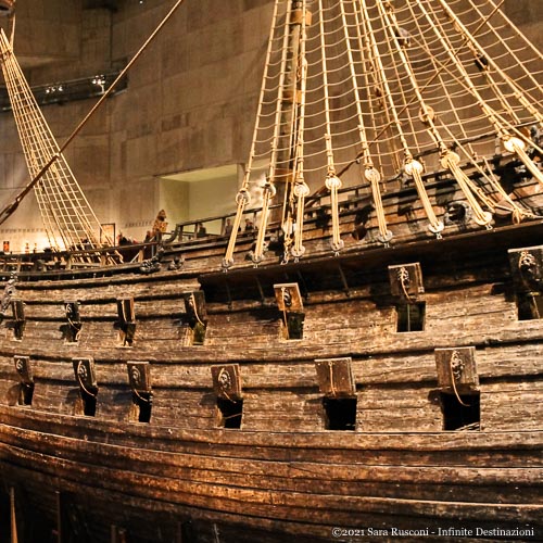 Stoccolma: dettaglio laterale del vascello Vasa