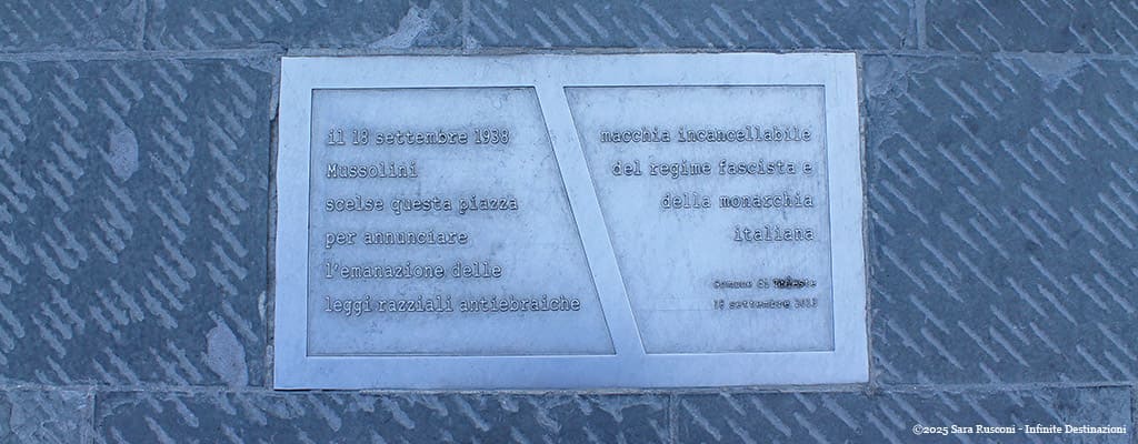 Trieste: targa commemorativa in ricordo del 18 settembre 1938